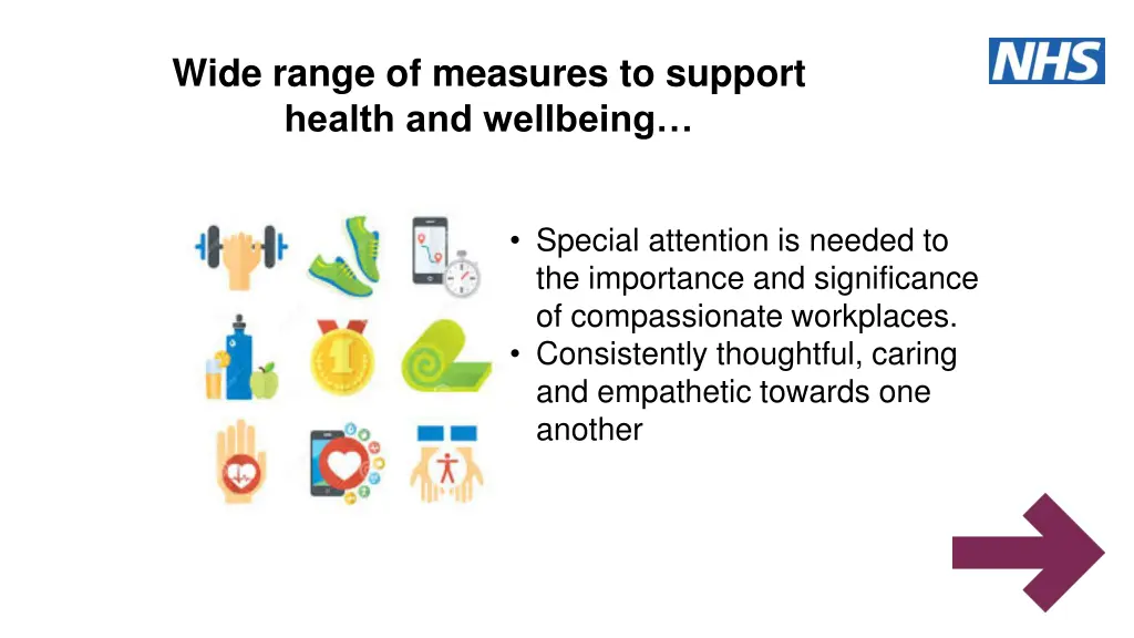 wide range of measures to support health