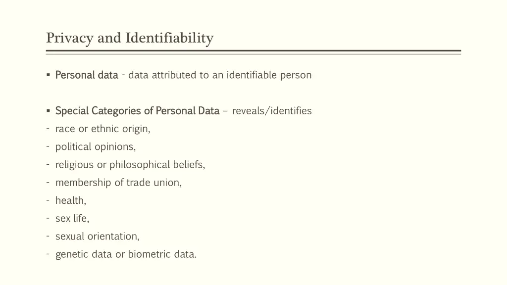 privacy and identifiability