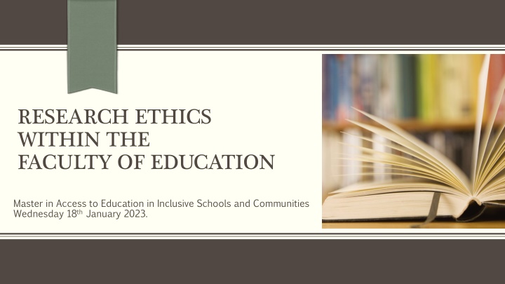 research ethics within the faculty of education