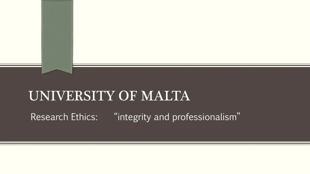 standards of integrity university of malta