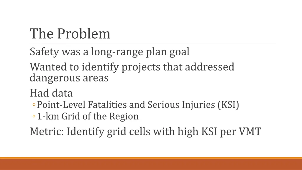 the problem safety was a long range plan goal