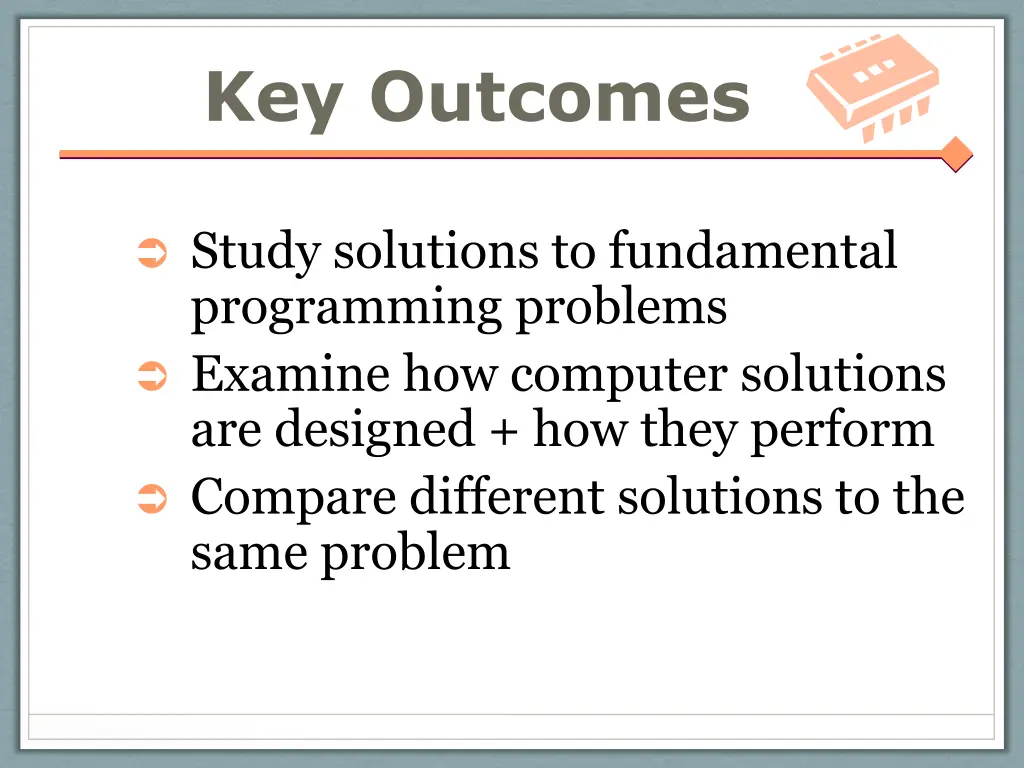 key outcomes