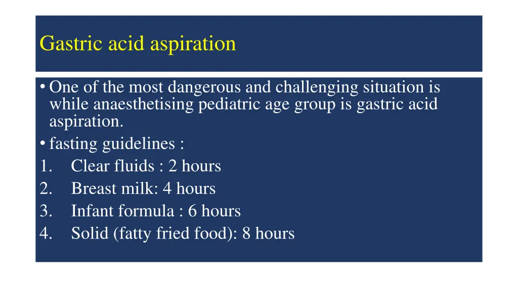 gastric acid aspiration