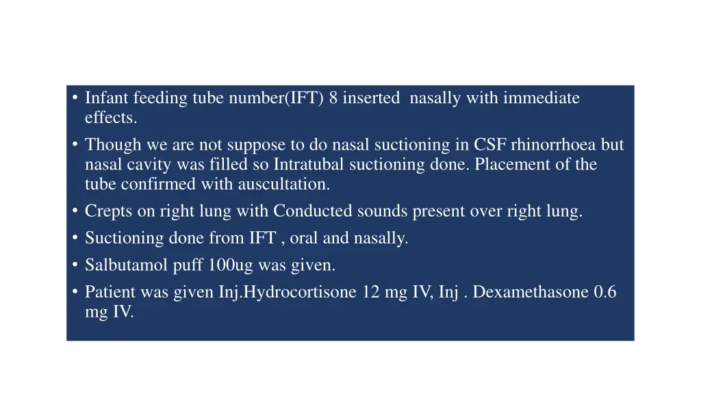 infant feeding tube number ift 8 inserted nasally