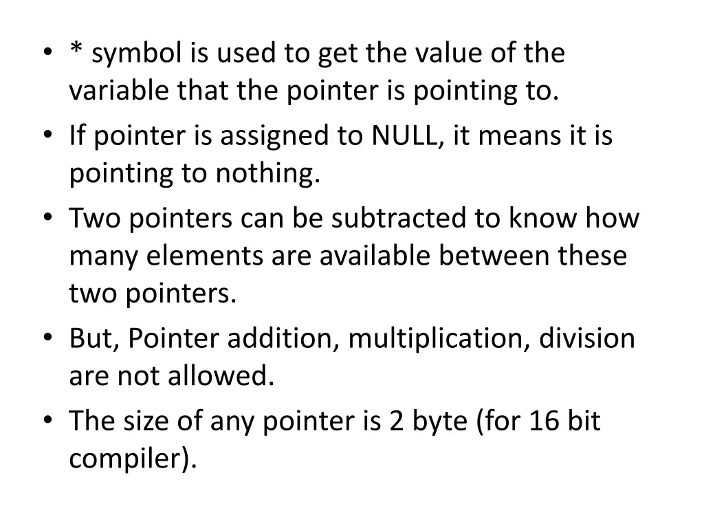 symbol is used to get the value of the variable