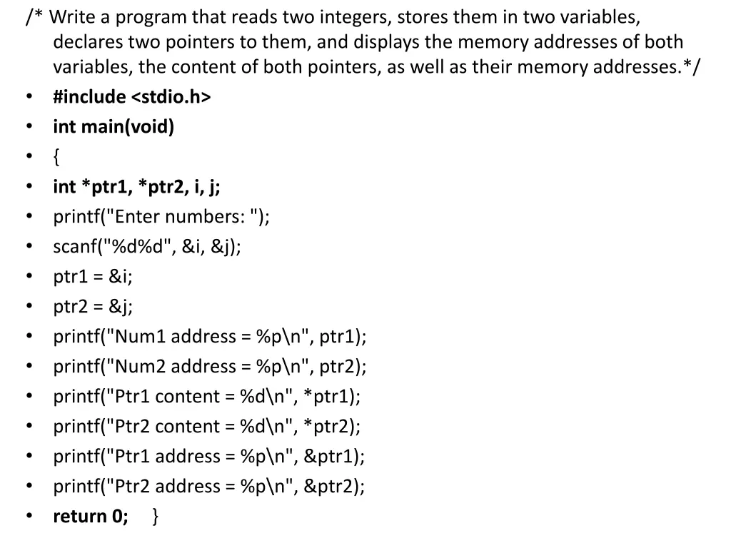 write a program that reads two integers stores