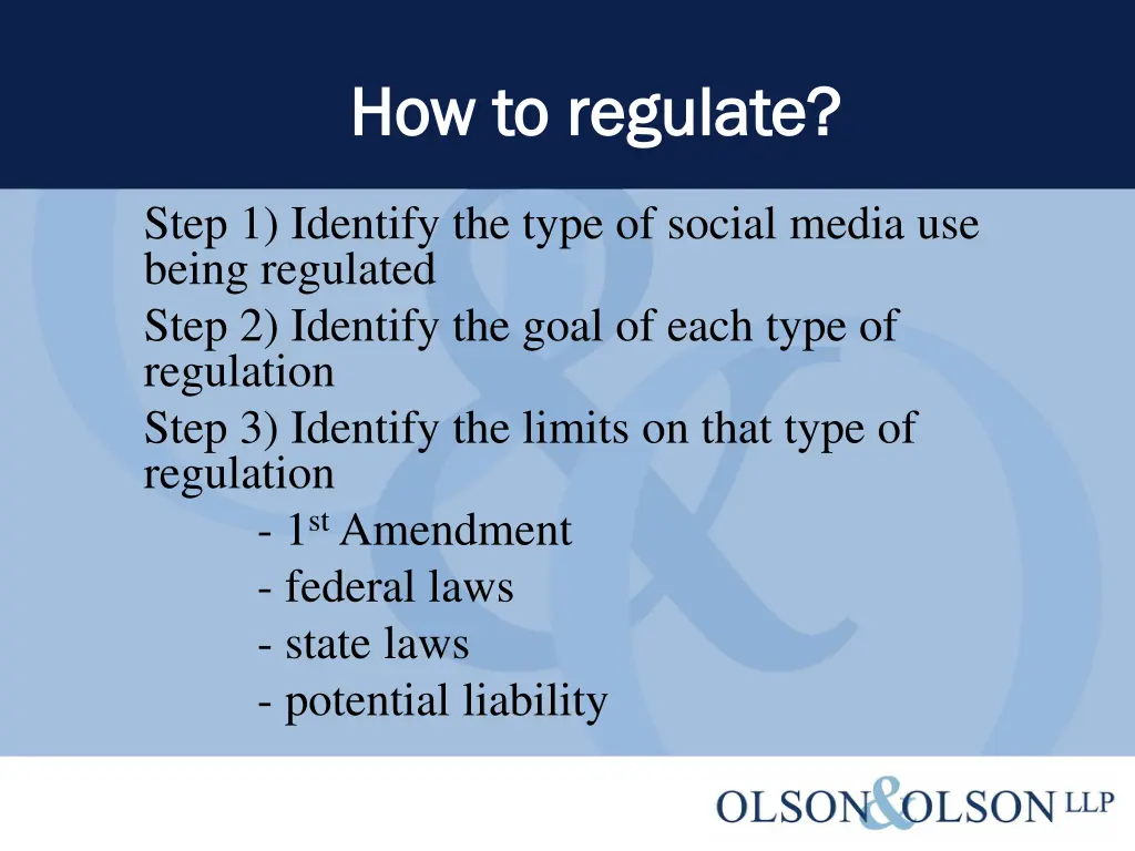 how to regulate how to regulate