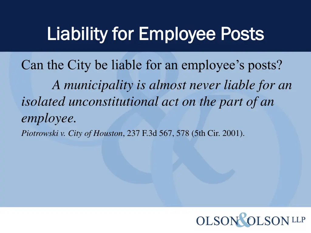 liability for employee posts liability