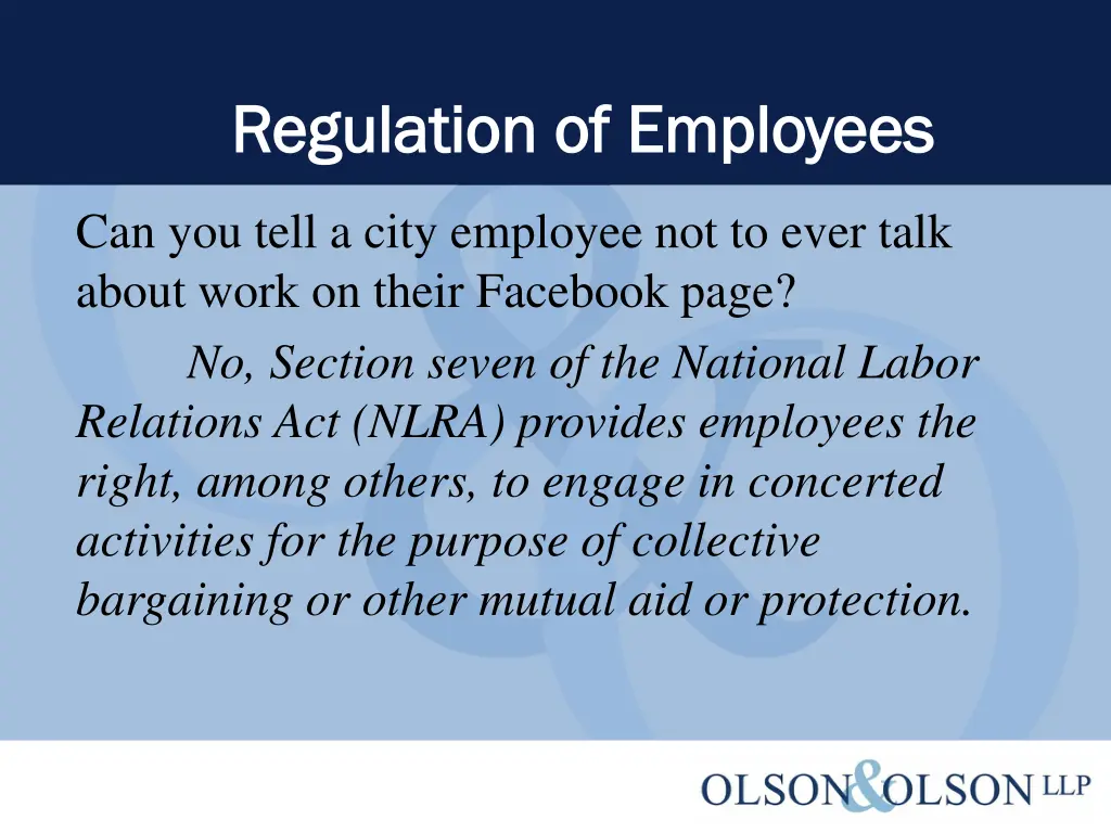 regulation of employees regulation of employees