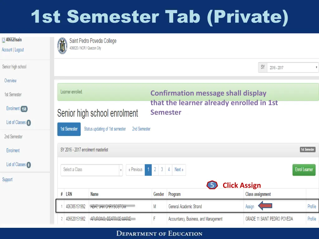 1st semester tab private 3