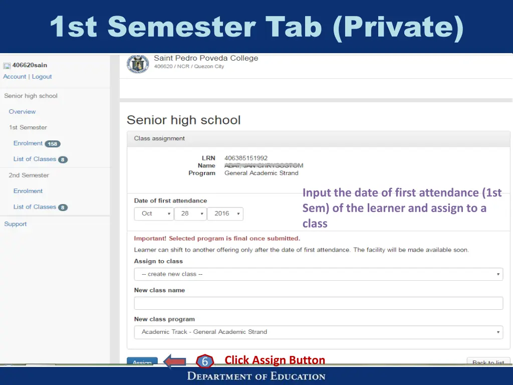 1st semester tab private 4