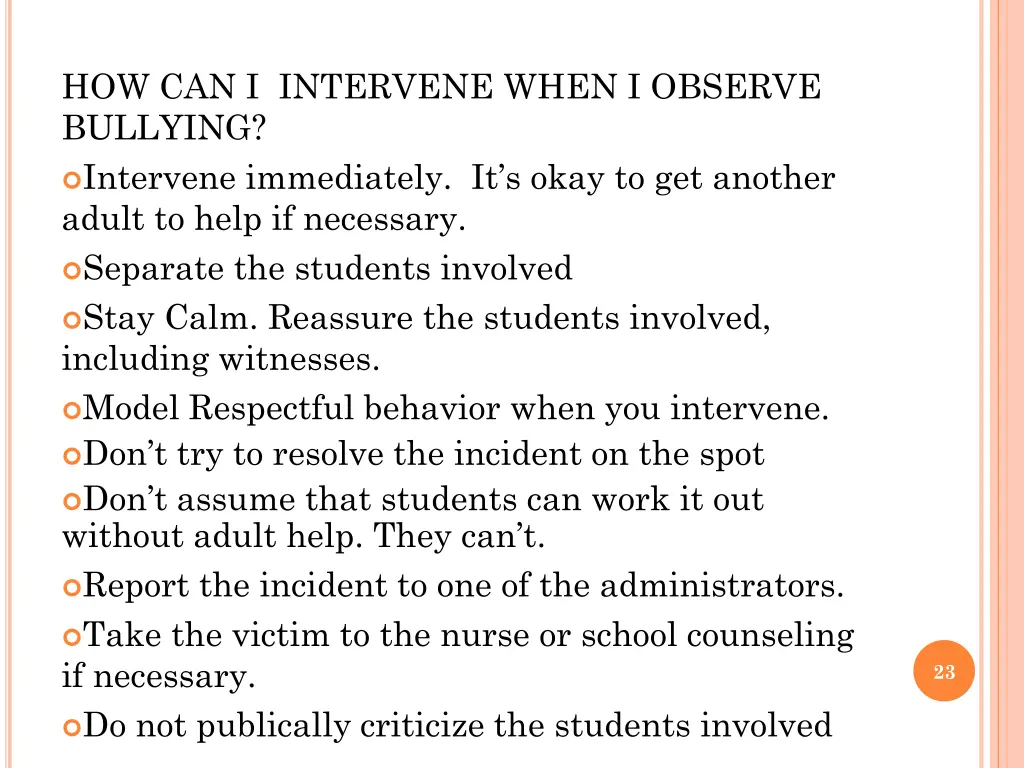 how can i intervene when i observe bullying