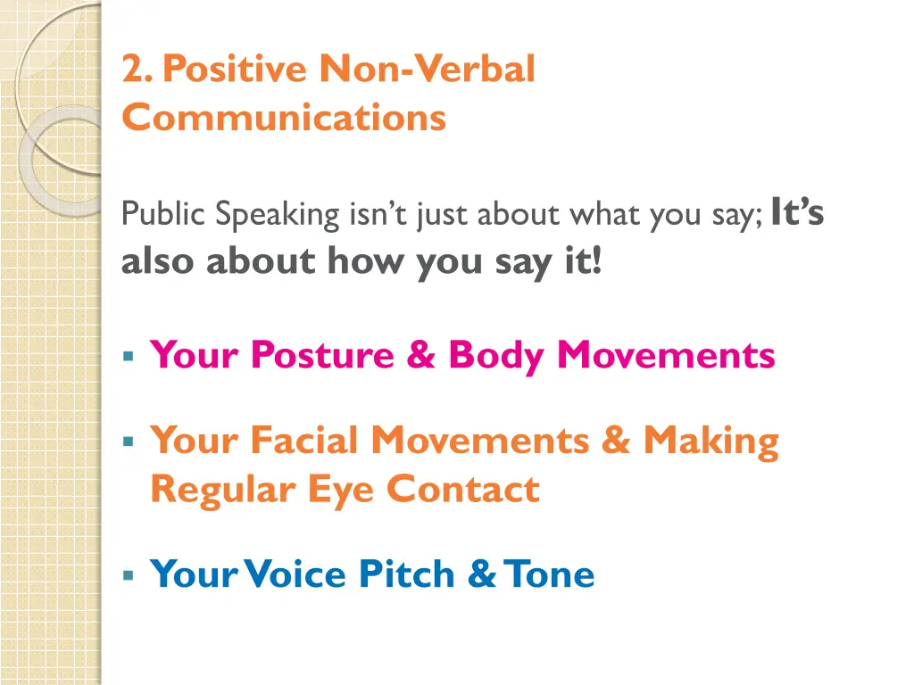 2 positive non verbal communications