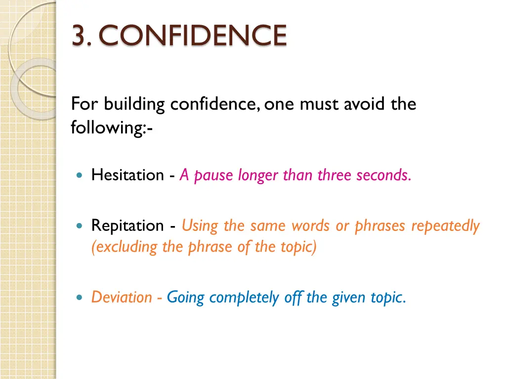 3 confidence