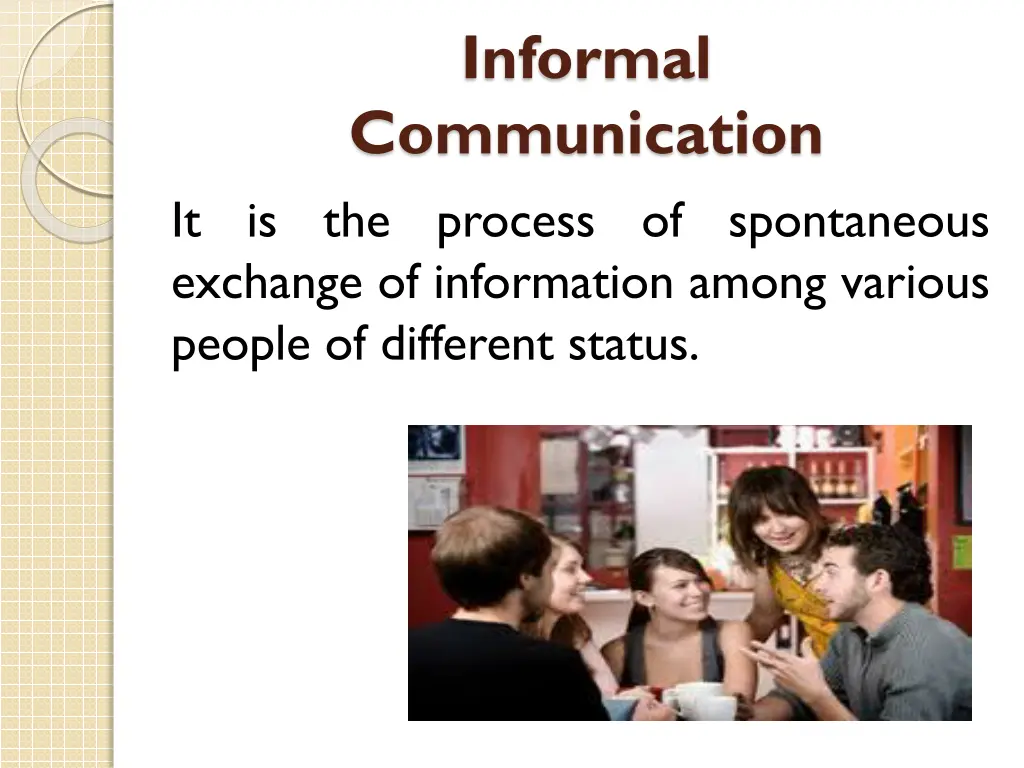 informal communication it is the process