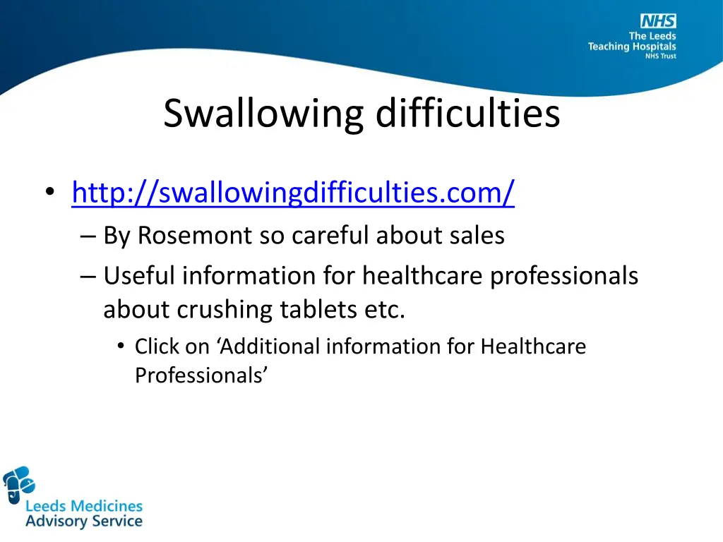 swallowing difficulties