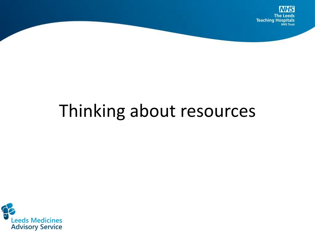 thinking about resources