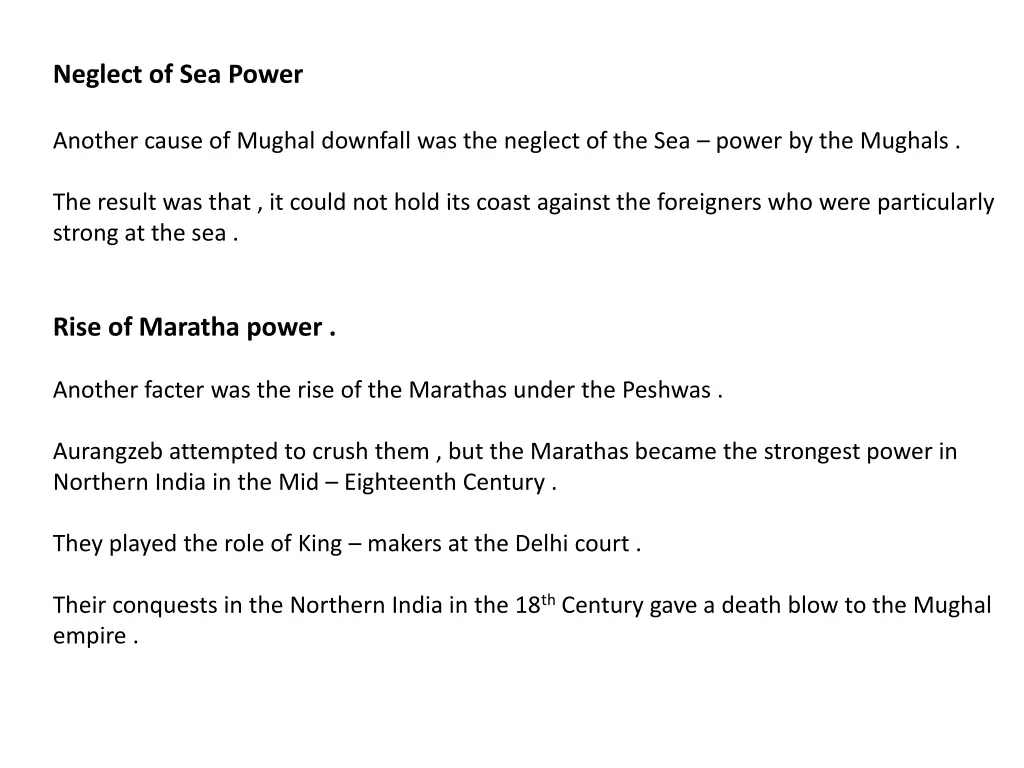 neglect of sea power