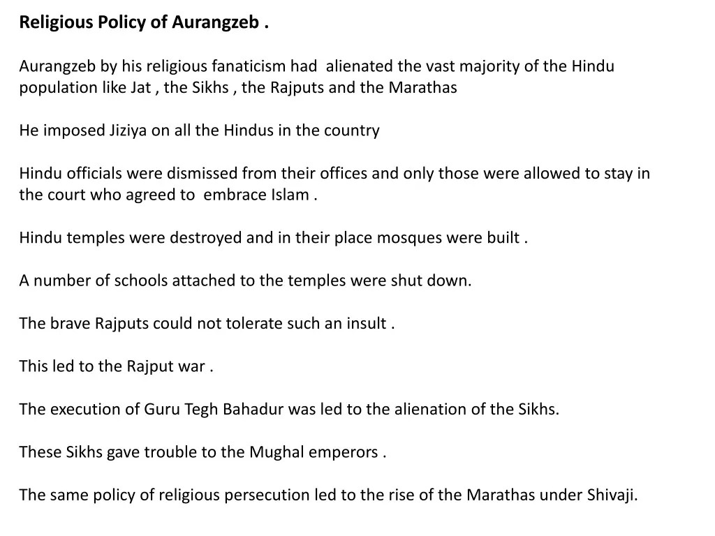 religious policy of aurangzeb