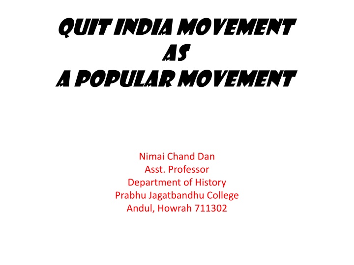 quit india movement as a popular movement