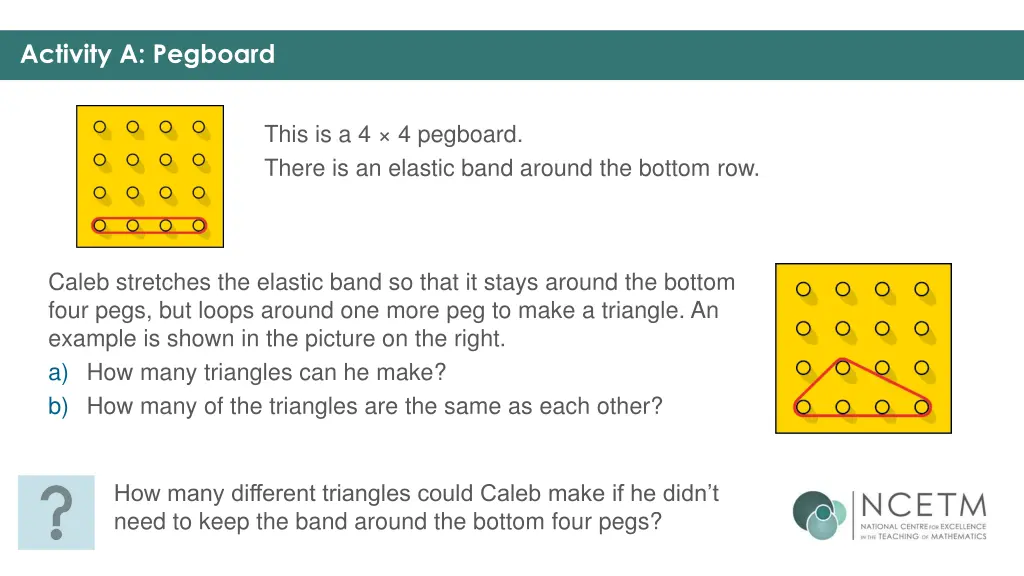 activity a pegboard