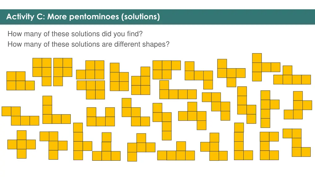 activity c more pentominoes solutions