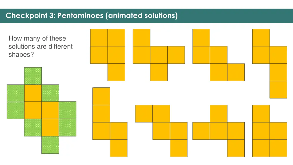 checkpoint 3 pentominoes animated solutions