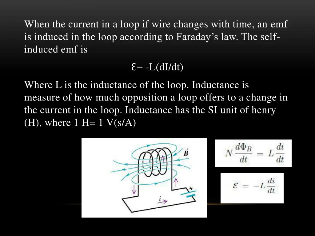 when the current in a loop if wire changes with