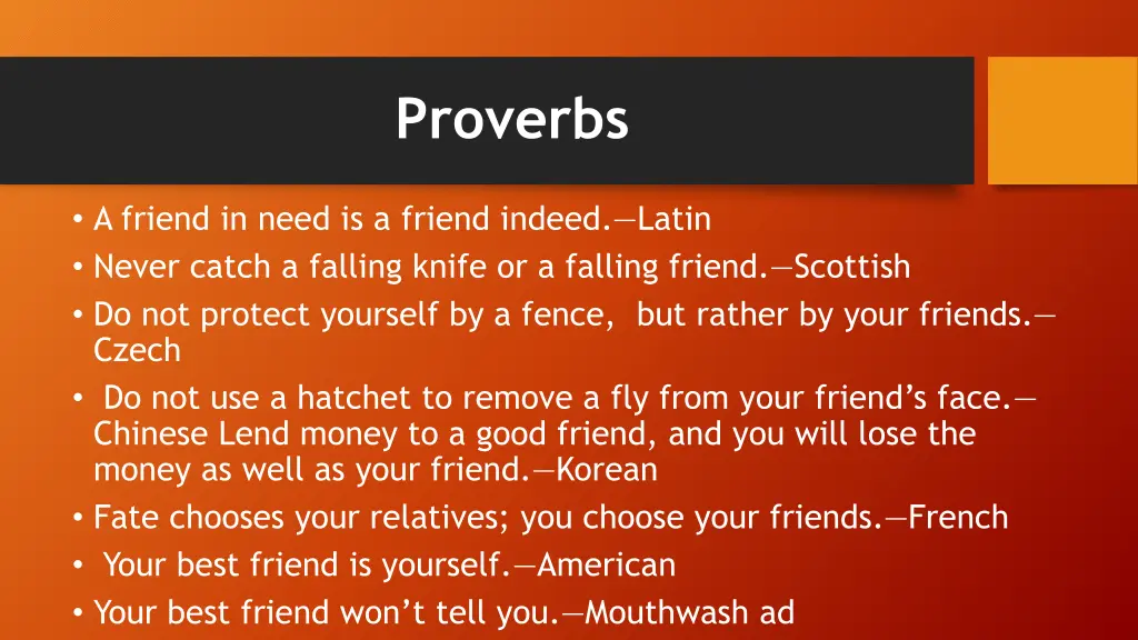 proverbs