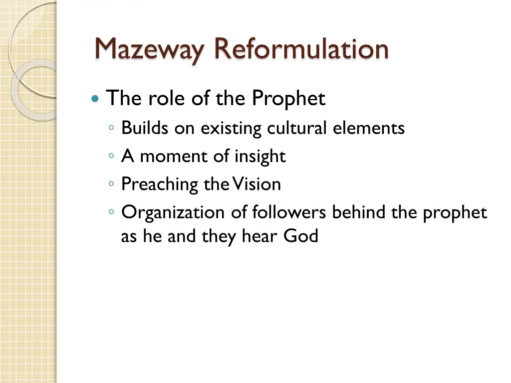 mazeway reformulation