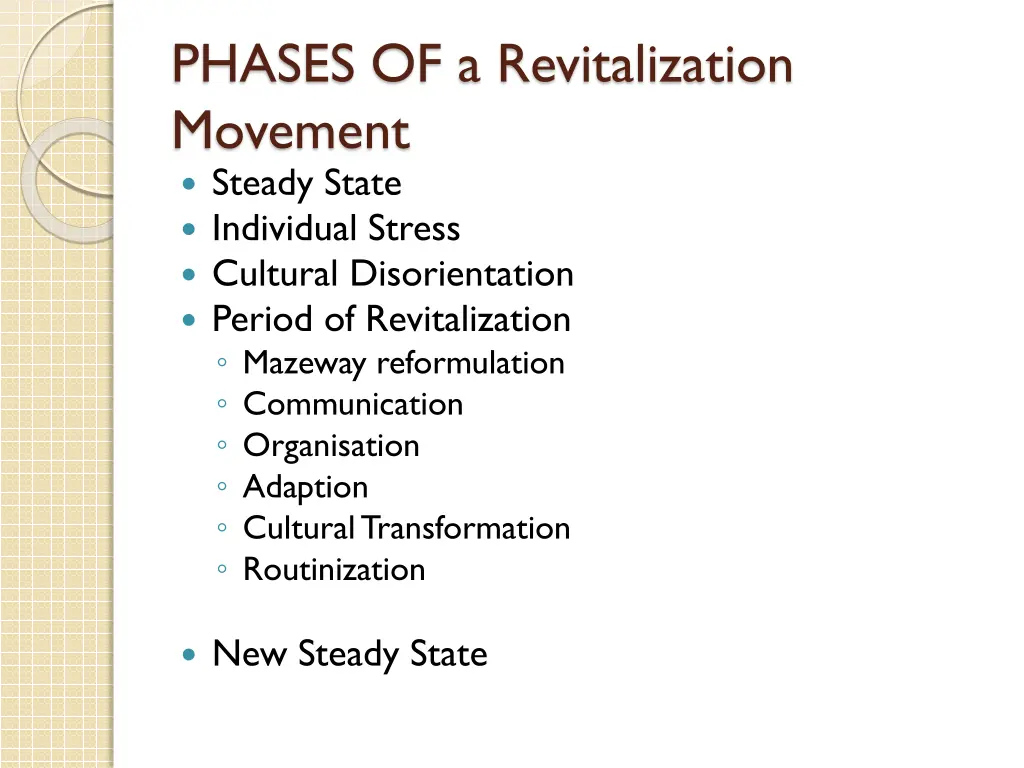 phases of a revitalization movement steady state