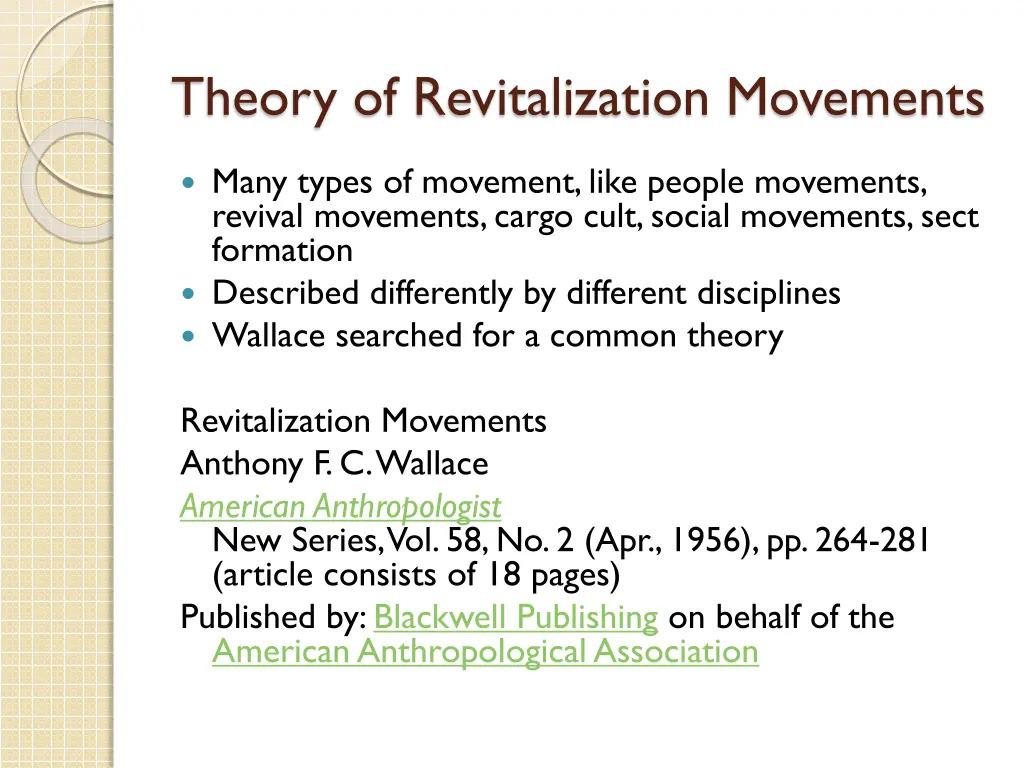 theory of revitalization movements