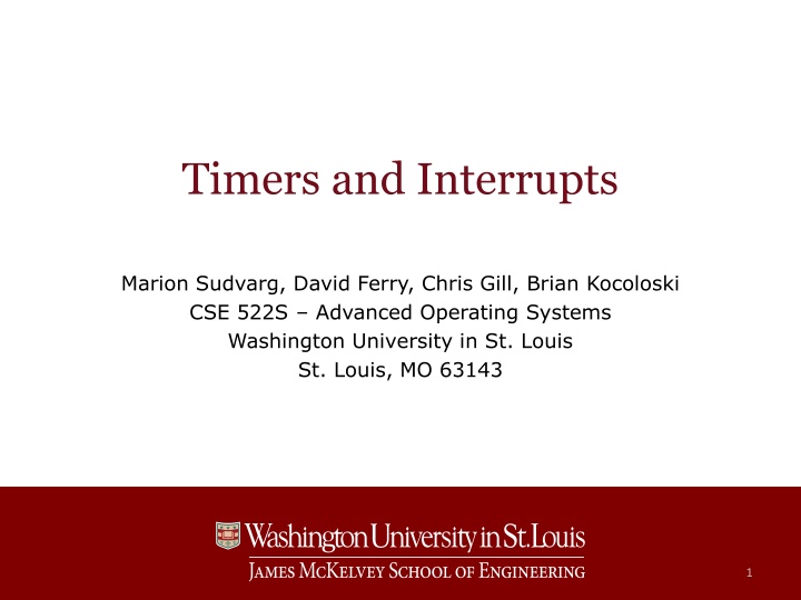 timers and interrupts