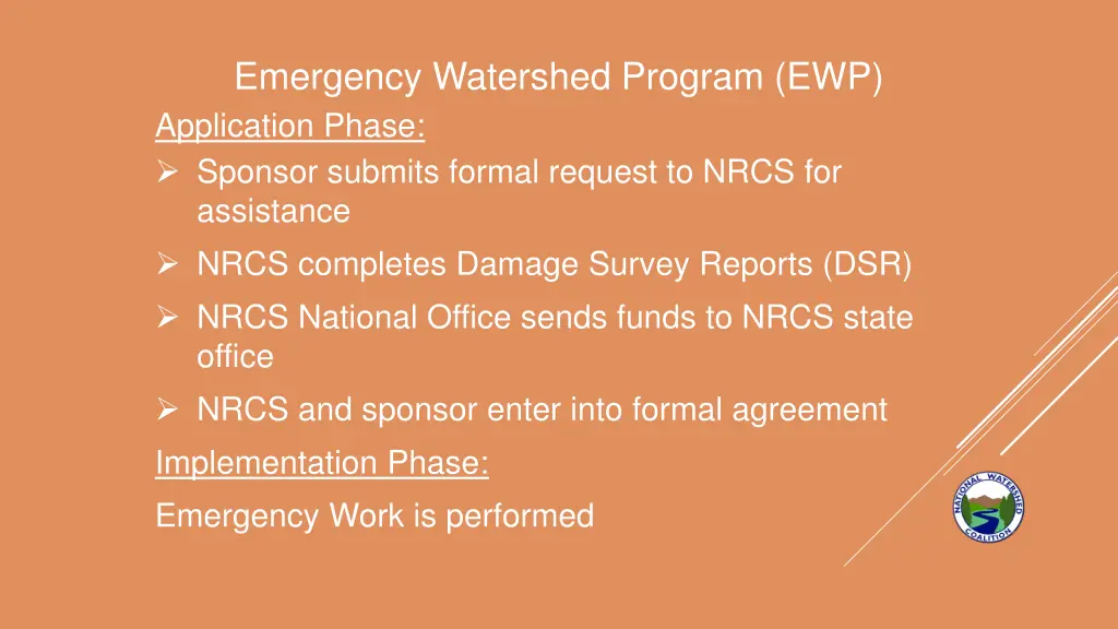 emergency watershed program ewp application phase