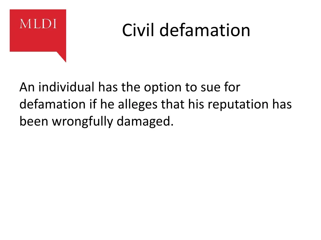 civil defamation