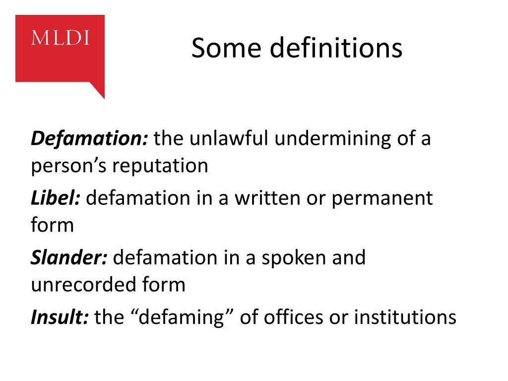 some definitions