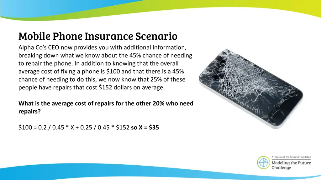 mobile phone insurance scenario alpha