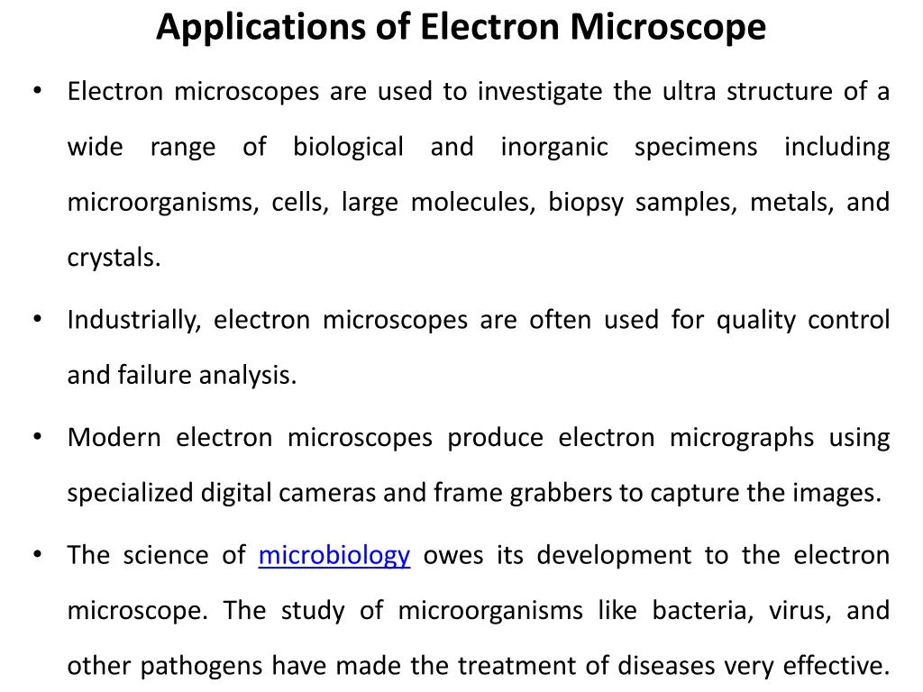 applications of electron microscope