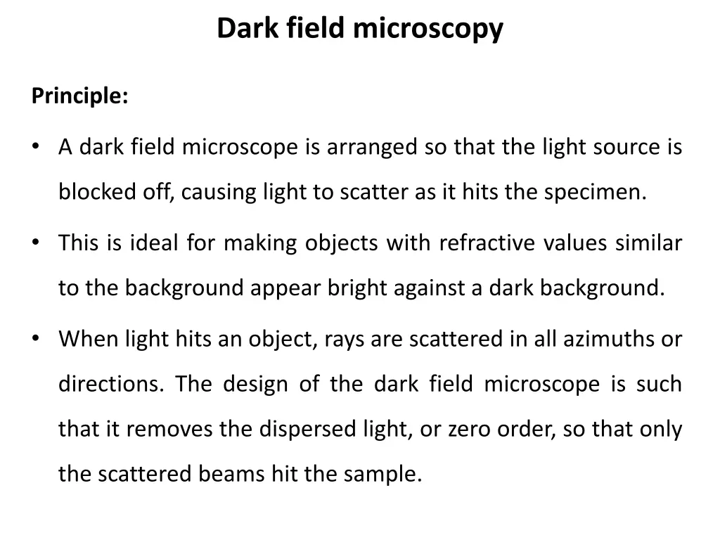 dark field microscopy