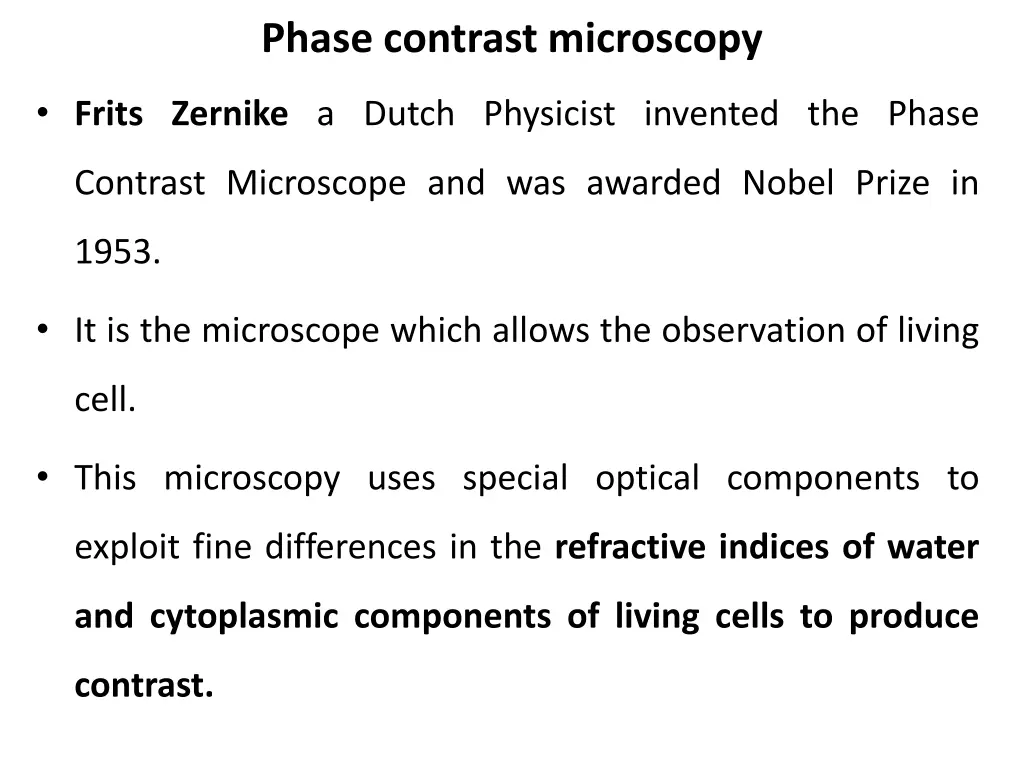 phase contrast microscopy