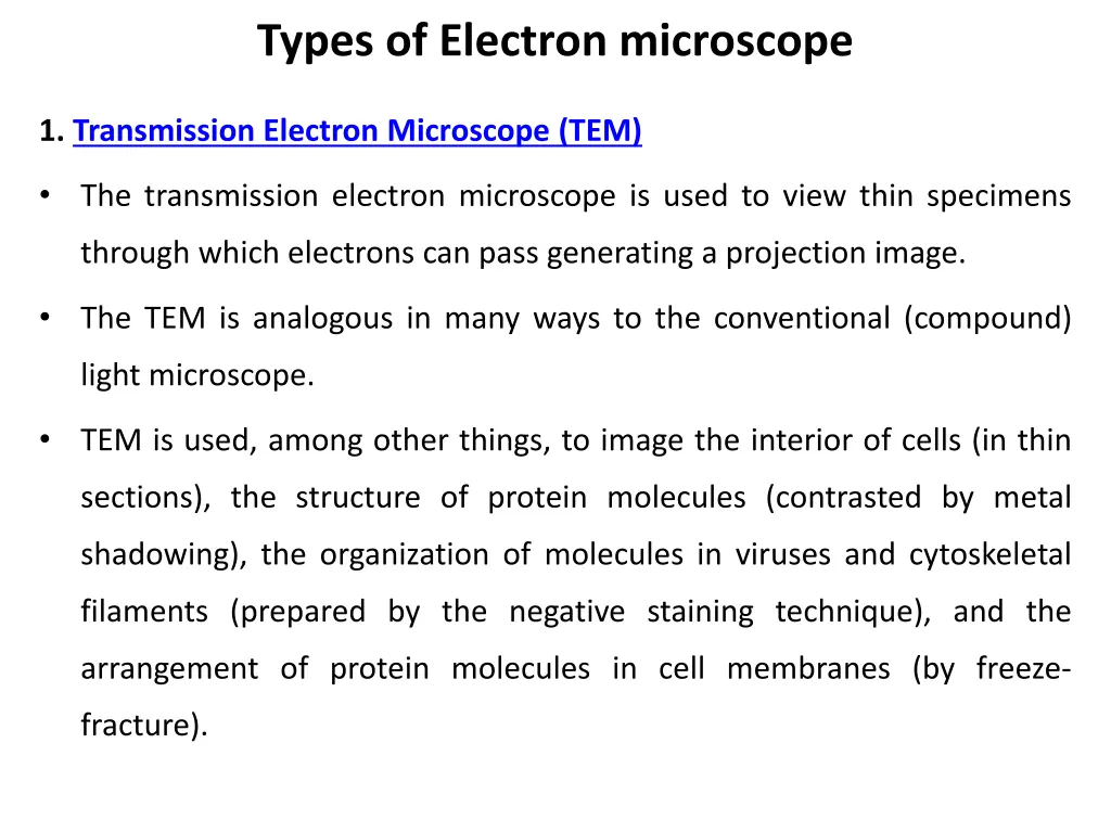 types of electron microscope