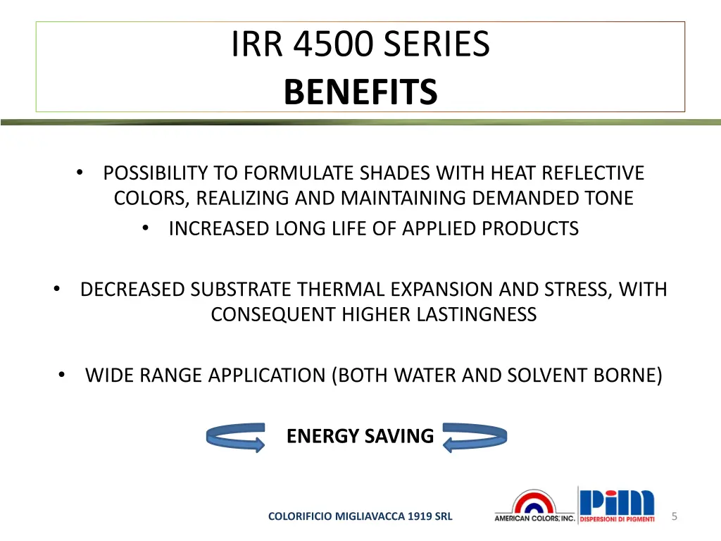 irr 4500 series benefits