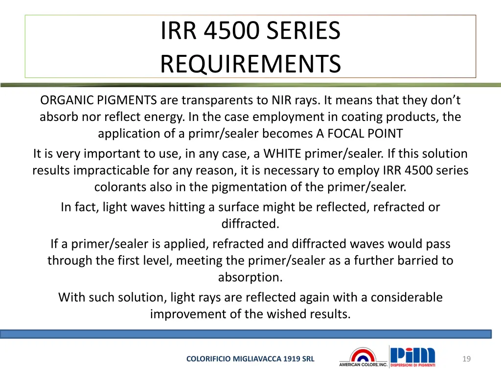 irr 4500 series requirements