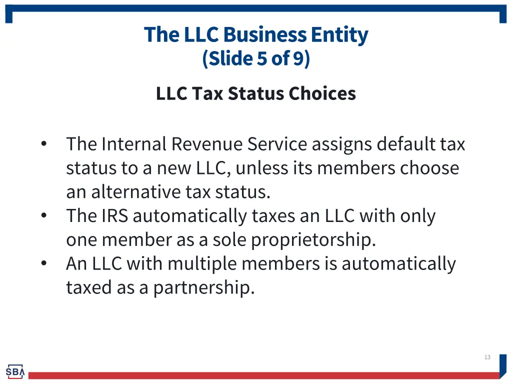 the llc business entity slide 2