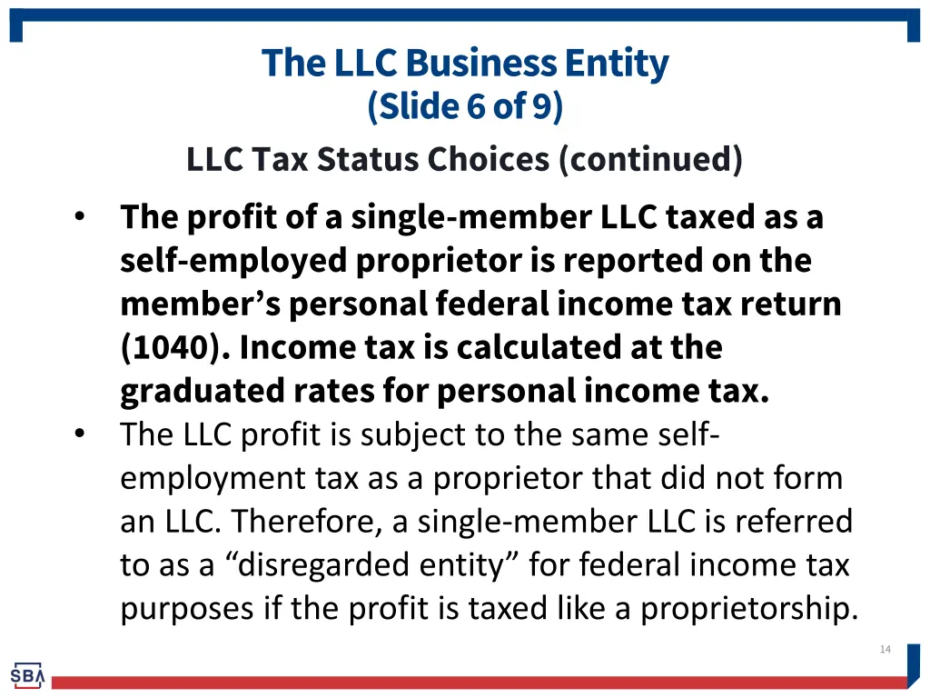 the llc business entity slide 3