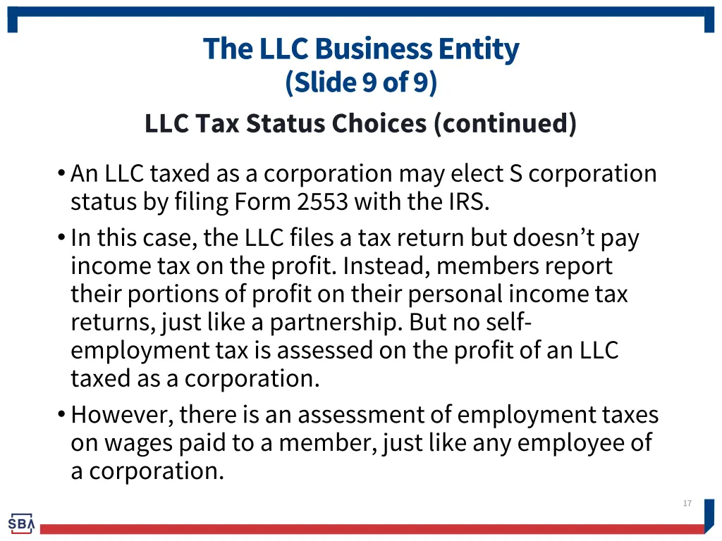 the llc business entity slide 6