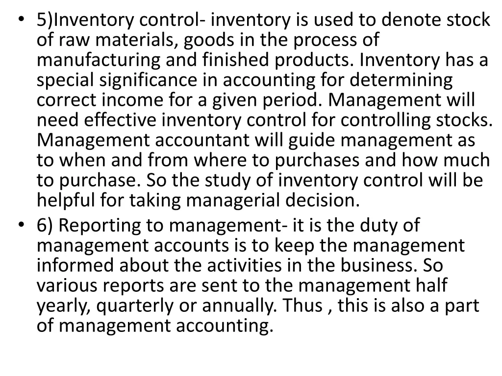 5 inventory control inventory is used to denote