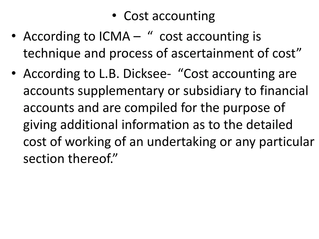 cost accounting