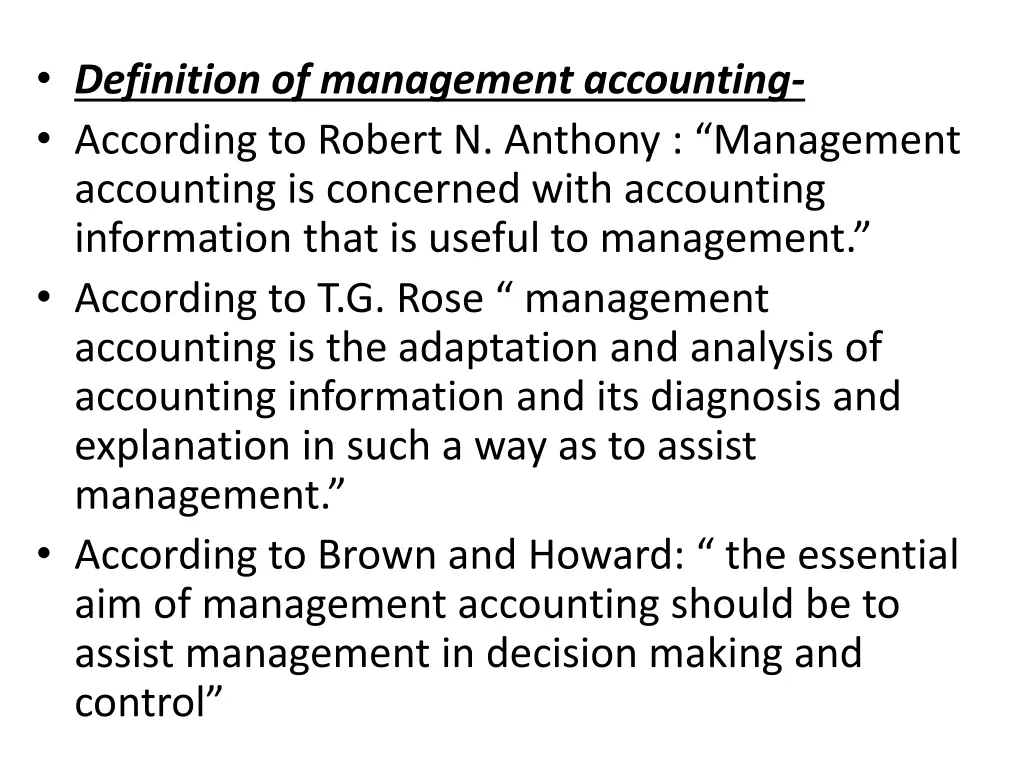 definition of management accounting according