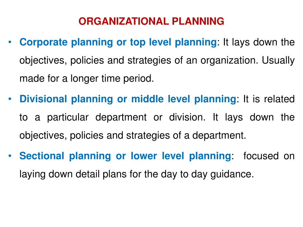 organizational planning